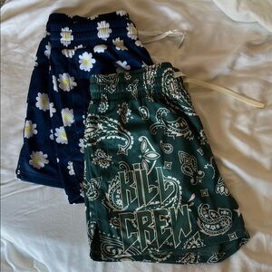 Kill Crew Green and Blue Patterned Shorts